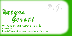 matyas gerstl business card