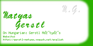 matyas gerstl business card